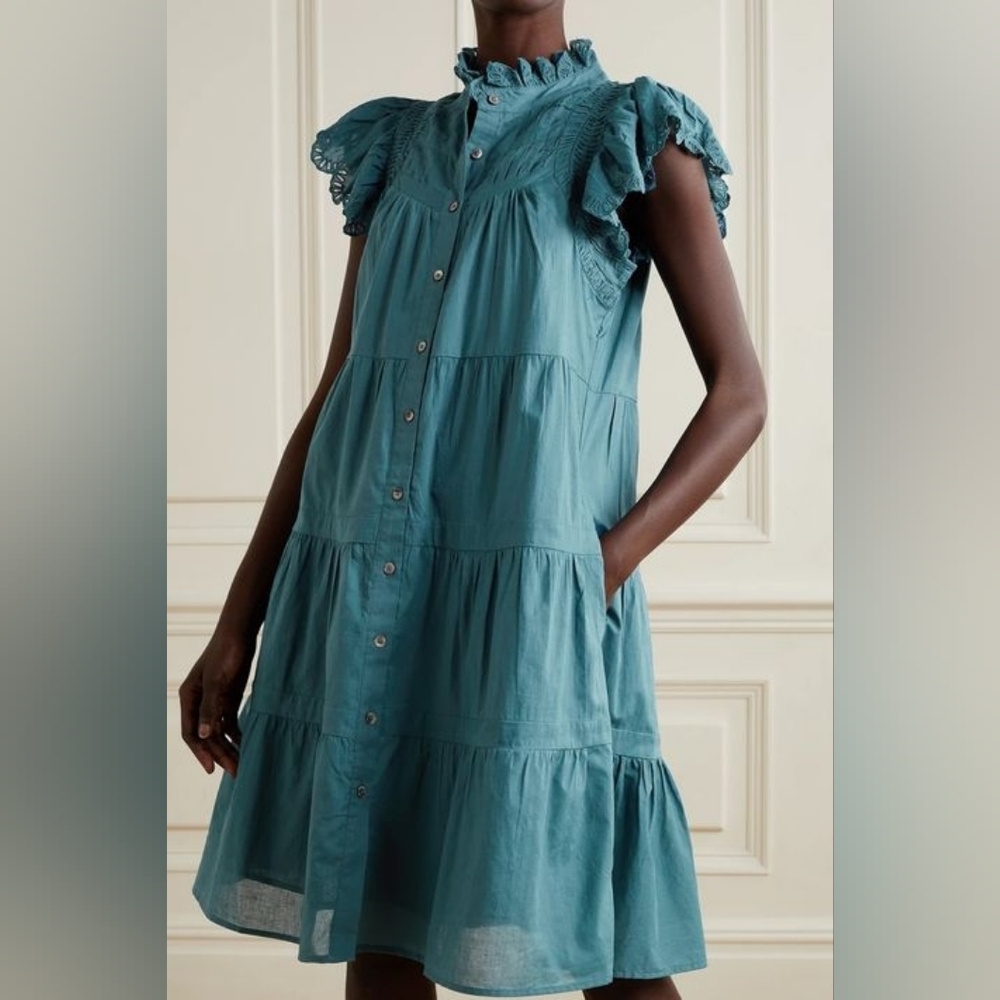 Sea New York Blue Ruffled Dress